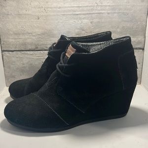 Women’s Shoes | Toms Suede Black Wedge Booties - Size 7.5